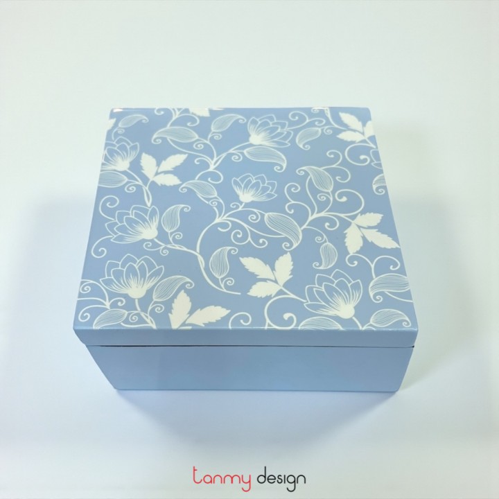 Square lacquer box hand- painted with natural scenery 15*H6 cm ( different designs )